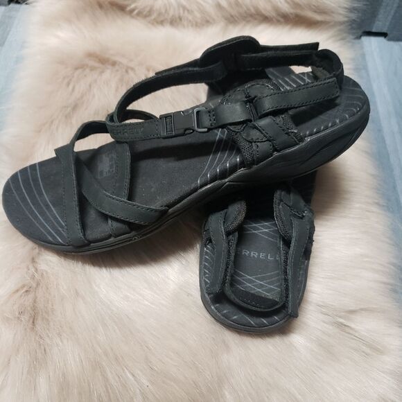 Merrell Aster Black Strappy Performance Sandals - Picture 4 of 6